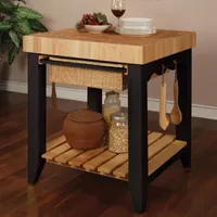 Color Story Wood-Top Kitchen Island