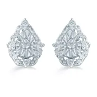 1/5 CT. T.W. Natural White Diamond Sterling Silver 9.5mm Pear Stud Earrings