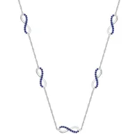 Womens Lab Created Sapphire Sterling Silver Infinity Pendant Necklace