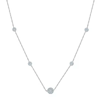 Womens Lab Created White Sapphire Sterling Silver 18 Inch Pendant Necklace
