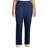 Alfred Dunner Classics Womens Plus Straight Pull-On Pants