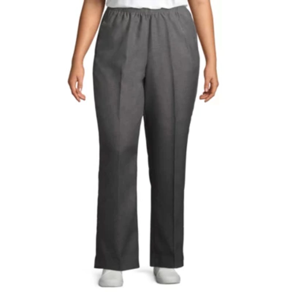 Alfred Dunner Classics Womens Plus Straight Pull-On Pants