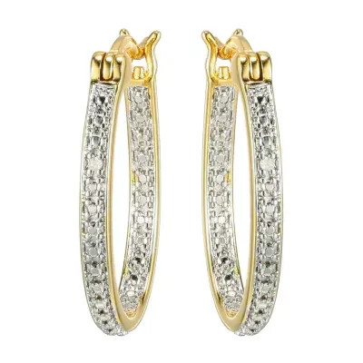 Sparkle Allure Diamond Accent 18K Gold Over Brass Round Hoop Earrings