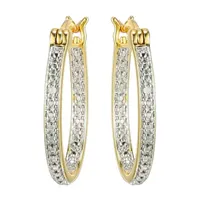 Sparkle Allure Diamond Accent 18K Gold Over Brass Round Hoop Earrings