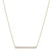 Sparkle Allure Diamond Accent 18K Gold Over Brass 18 Inch Cable Rectangular Pendant Necklace