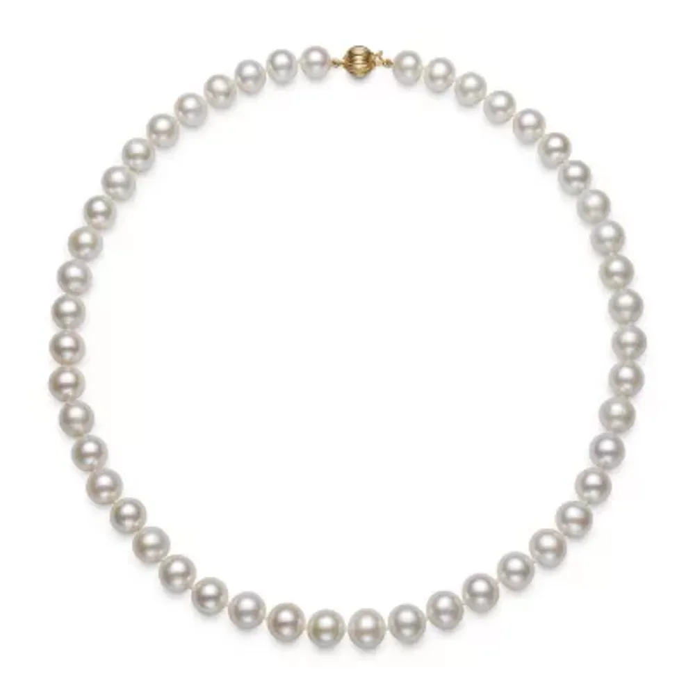 Womens Cultured Freshwater Pearl 14K Gold Strand Necklace