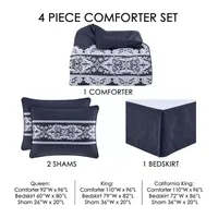 Five Queens Court Shelburne4-pc. Damask + Scroll Comforter Set