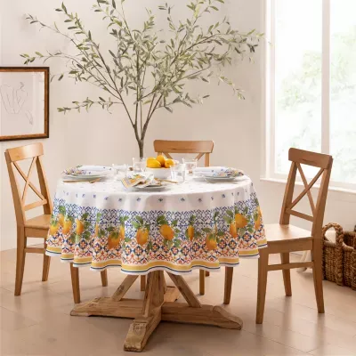 Elrene Home Fashions Capri Lemon 70" Round Tablecloth