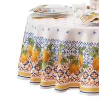 Elrene Home Fashions Capri Lemon 70" Round Tablecloth