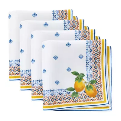 Elrene Home Fashions 4-pc. Capri Lemon Napkin Set