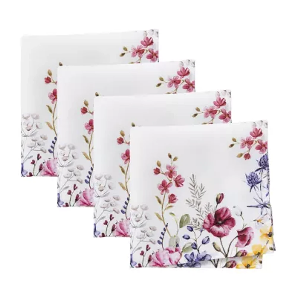 Elrene Home Fashion 4-pc. Poppy Wildflower Napkin Set