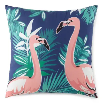 Outdoor Oasis 20x20 Flamingo Square Throw Pillows