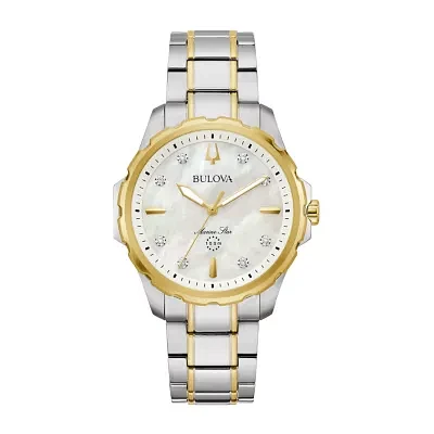 Bulova Performance Womens Two Tone Stainless Steel Bracelet Watch 98p227