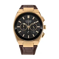 Citizen Modern Mens Brown Leather Strap Watch Ca4583-01e