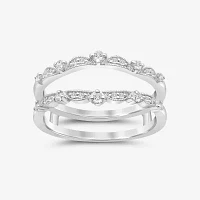 Womens 1/5 CT. Natural White Diamond 10K Gold Ring Guard