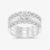 (I / Si2) Womens 1 CT. T.W. Lab Grown White Diamond 14K Gold Ring Guard