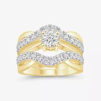 (I / Si2) Womens 3/4 CT. T.W. Lab Grown White Diamond 14K Gold Ring Guard