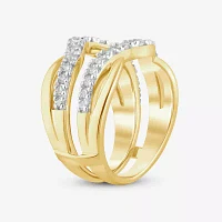 (I / Si2) Womens 3/4 CT. T.W. Lab Grown White Diamond 14K Gold Ring Guard