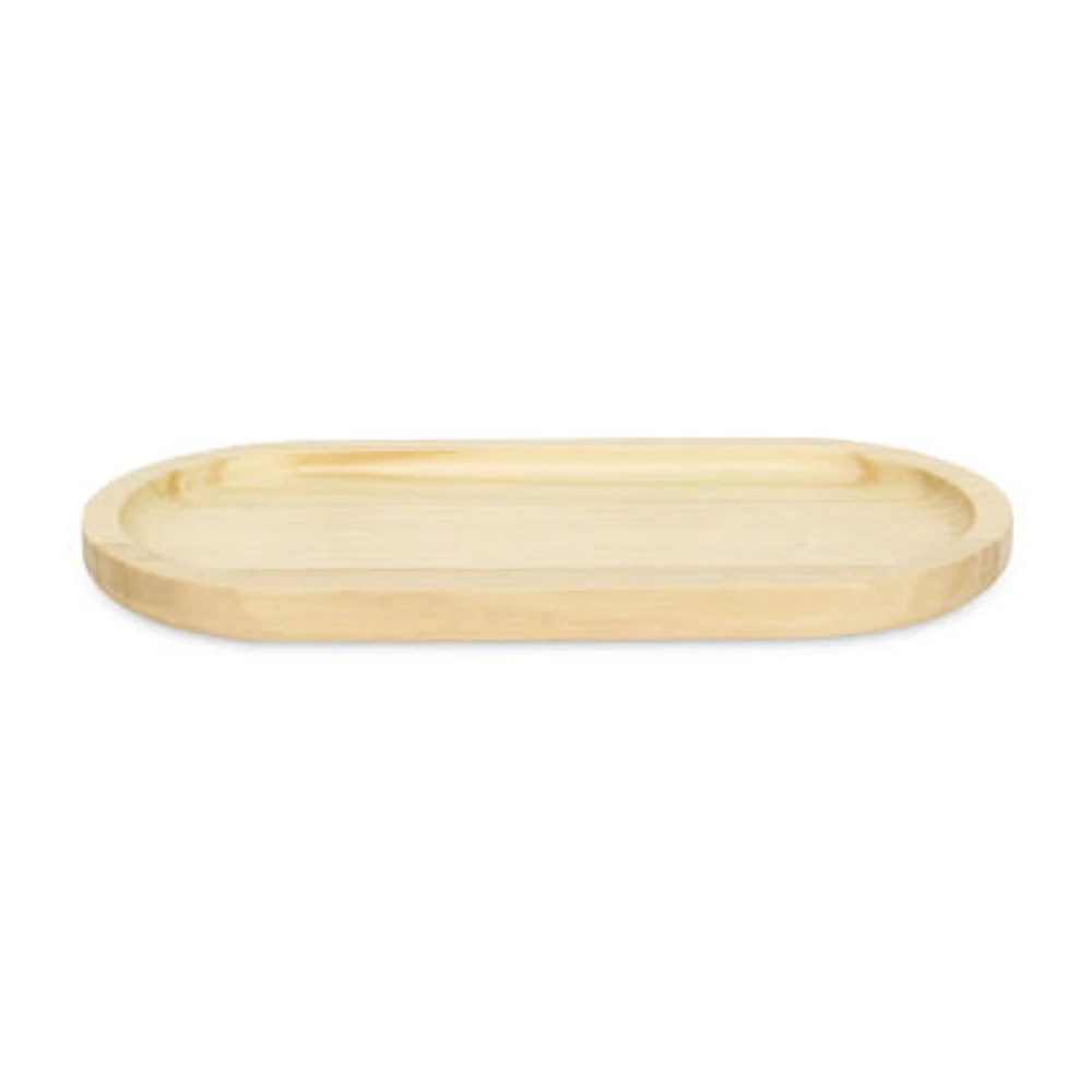 Cheungs Oblong Natural Wood Glossy Decorative Tray