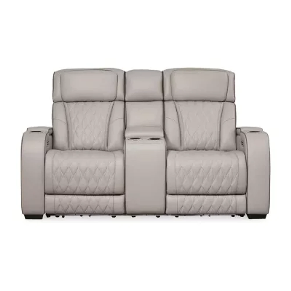 Signature Design By Ashley® Boyington Power Reclining Loveseat with Console