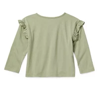 Okie Dokie Toddler & Little Girls Round Neck Long Sleeve Graphic T-Shirt