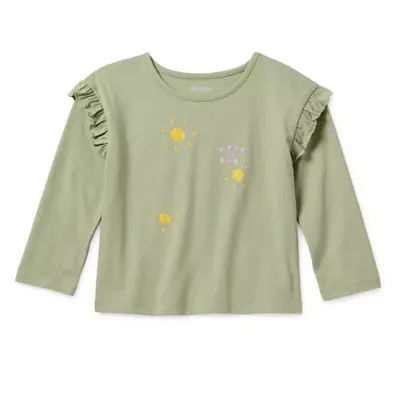 Okie Dokie Toddler & Little Girls Round Neck Long Sleeve Graphic T-Shirt