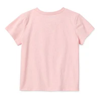 Okie Dokie Toddler & Little Girls Round Neck Short Sleeve Graphic T-Shirt