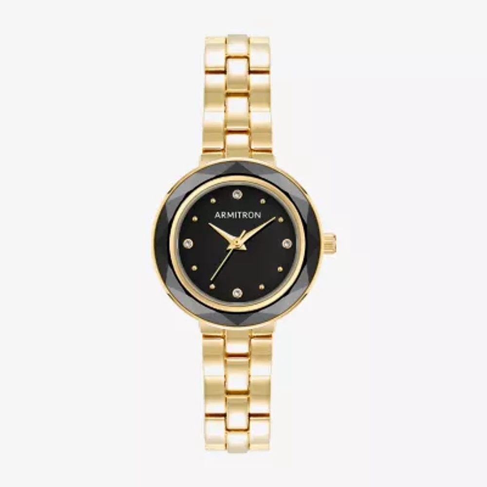 Armitron Womens Gold Tone Stainless Steel Bracelet Watch 75/5927bkgp