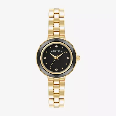 Armitron Womens Gold Tone Stainless Steel Bracelet Watch 75/5927bkgp