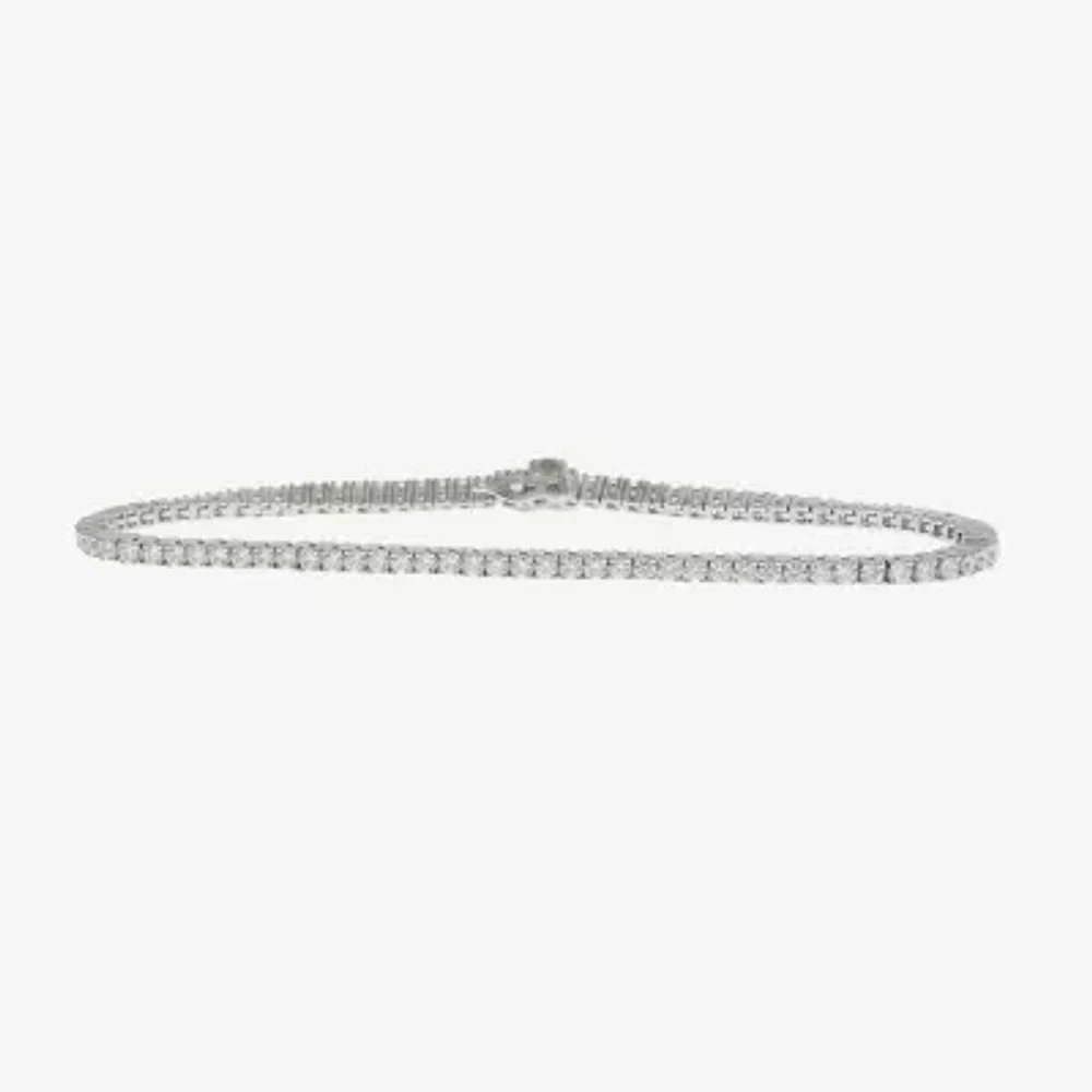 (E-F / Vs2) 3 CT. T.W. Lab Grown White Diamond Sterling Silver 7 Inch Tennis Bracelet