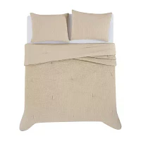 Truly Soft Textured Waffle Midweight Comforter Set