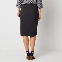 Liz Claiborne Womens Mid Rise Pencil Skirt