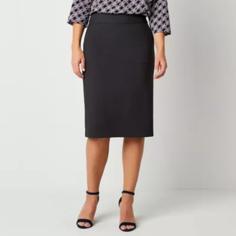 Liz Claiborne Womens Mid Rise Pencil Skirt