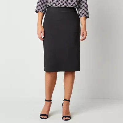 Liz Claiborne Womens Mid Rise Pencil Skirt