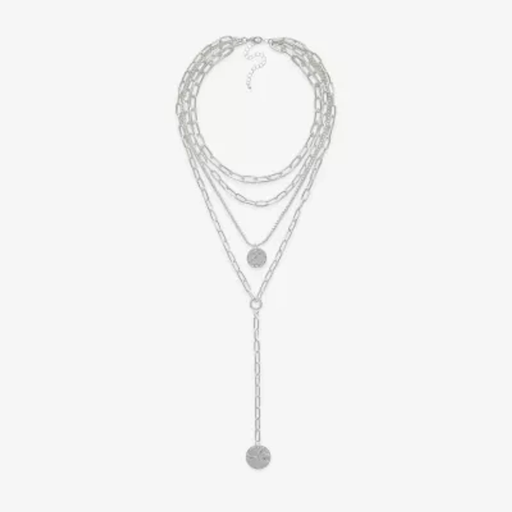 Bold Elements Silver Tone Silver Tone Strand Necklace