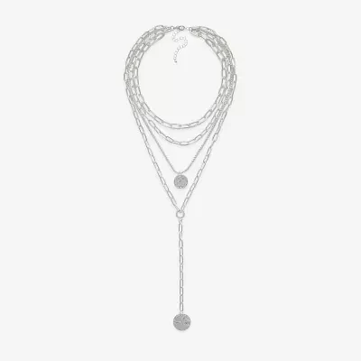 Bold Elements Silver Tone Silver Tone Strand Necklace