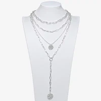 Bold Elements Silver Tone Silver Tone Strand Necklace