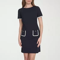Marc New York Womens Short Sleeve Sheath Dress Petite