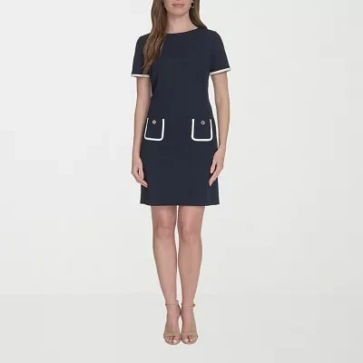 Marc New York Womens Short Sleeve Sheath Dress Petite