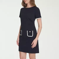 Marc New York Womens Short Sleeve Sheath Dress Petite