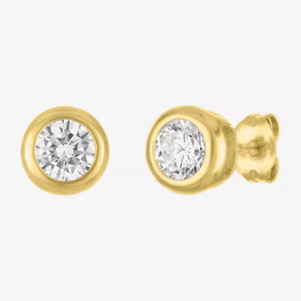 Diamond Addiction (H-I, Vs1) 1 CT. T.W. Lab Grown White Diamond 10K Gold 7mm Round Stud Earrings