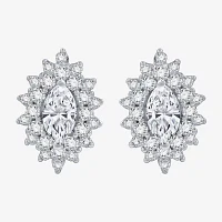 (G, Si1-Si2) 1 CT. T.W. Lab Grown White Diamond 10K White Gold 12.4mm Marquise Stud Earrings
