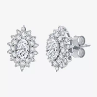 (G, Si1-Si2) 1 CT. T.W. Lab Grown White Diamond 10K White Gold 12.4mm Marquise Stud Earrings