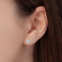 (G, Si1-Si2) 1 CT. T.W. Lab Grown White Diamond 10K White Gold 12.4mm Marquise Stud Earrings