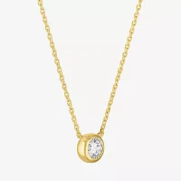 Diamond Addiction (G-H / I1-I2) Womens 1/3 CT. T.W. Lab Grown White Diamond 10K Gold Round Pendant Necklace