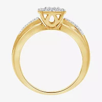 (H-I / I1) Womens 1/2 CT. T.W. Lab Grown White Diamond 14K Gold Over Silver Side Stone Bridal Set