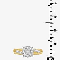 (H-I / I1) Womens 1/2 CT. T.W. Lab Grown White Diamond 14K Gold Over Silver Side Stone Bridal Set