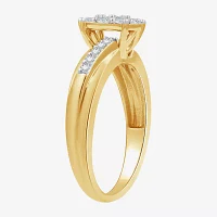 (H-I / I1) Womens 1/2 CT. T.W. Lab Grown White Diamond 14K Gold Over Silver Side Stone Bridal Set