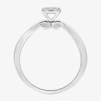 (H-I / I1) Womens 1/5 CT. Lab Grown White Diamond Sterling Silver Round Side Stone Engagement Ring