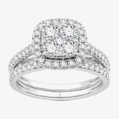 I Said Yes (H-I/I1) Womens 1 1/4 CT. T.W. Lab Grown White Diamond Sterling Silver Wedding Bridal Set
